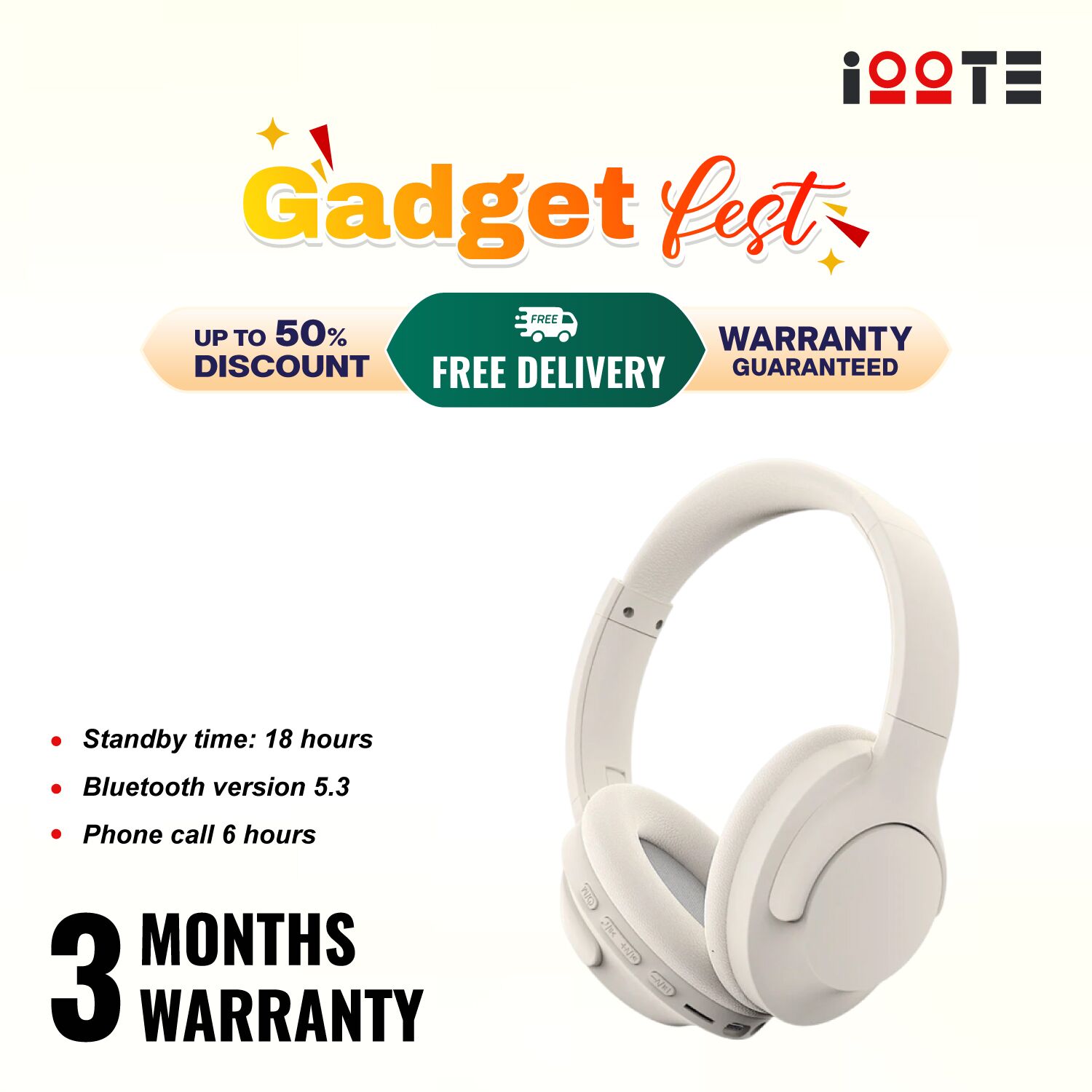 Wiwu Elite-Headset-Bluetooth-Over-Ear-Headphone-TD-08-white